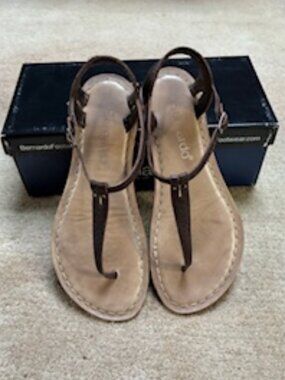 Bernardo Brown Leather Sandals